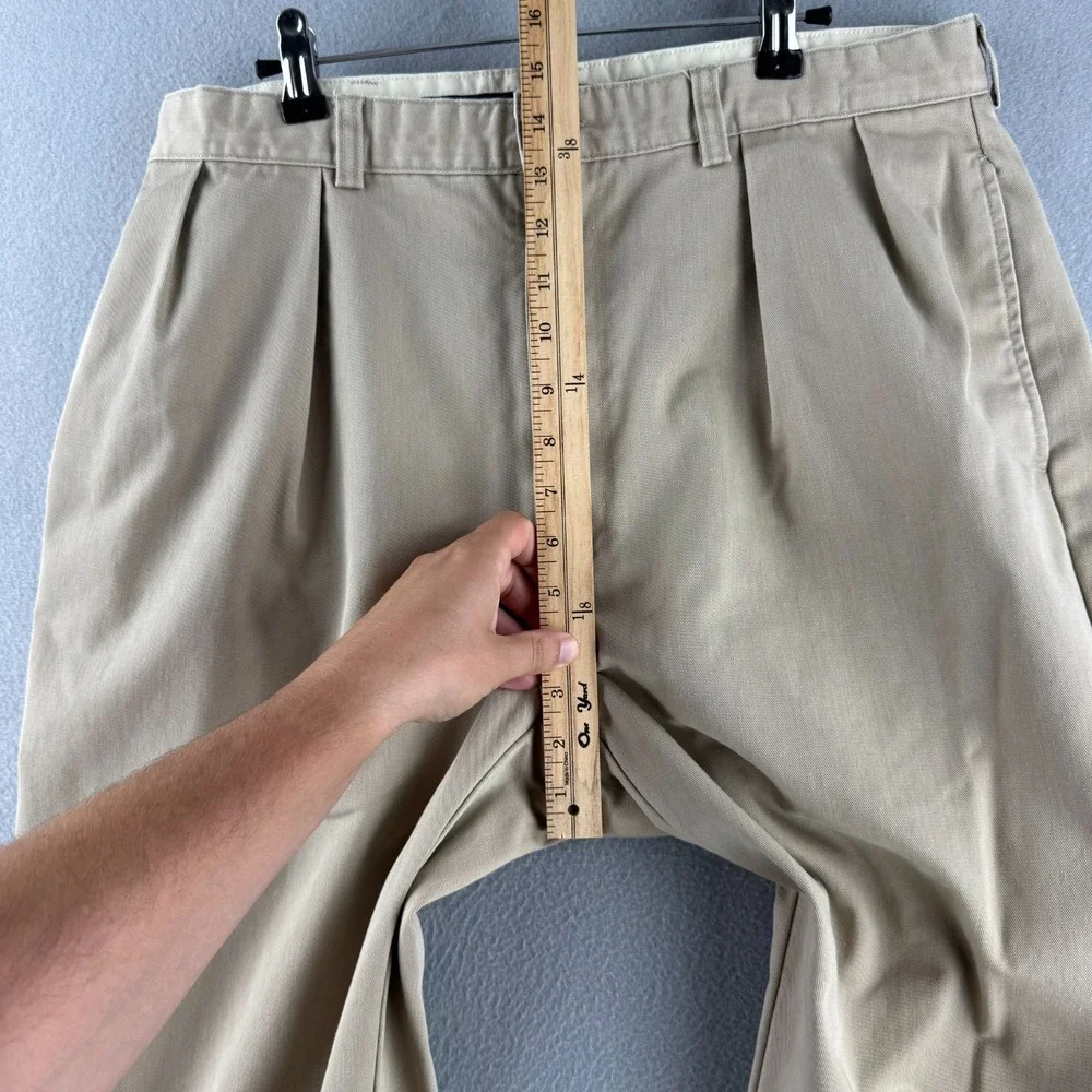 Vintage Polo Ralph Lauren Pants Mens 36x29 (Fits 34x29) Pleated Baggy Khaki